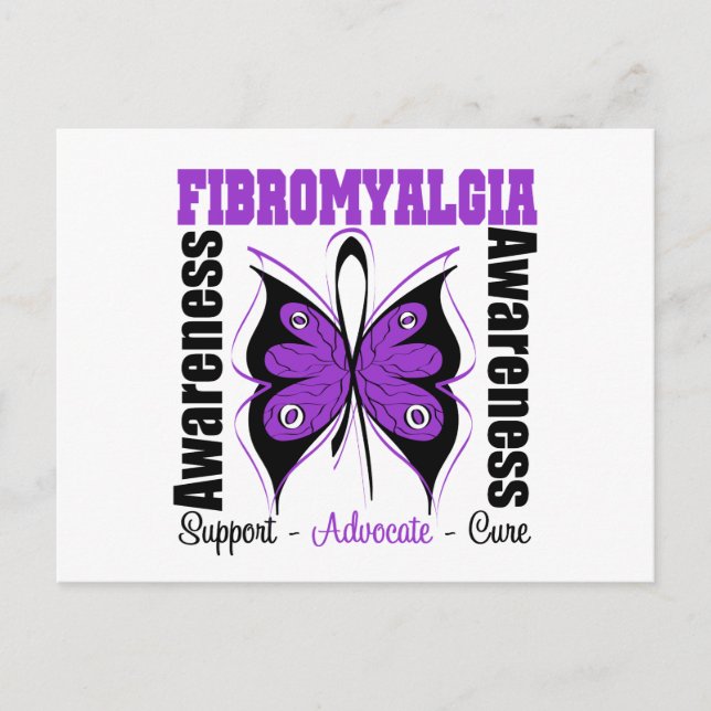 Fibromyalgia Awareness Butterfly Postcard (Front)