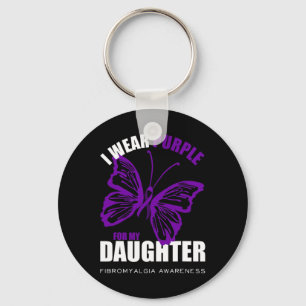 Fibromyalgia Awareness Butterfly Purple Ribbon 1 Key Ring
