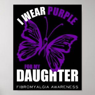 Fibromyalgia Awareness Butterfly Purple Ribbon 1 Poster