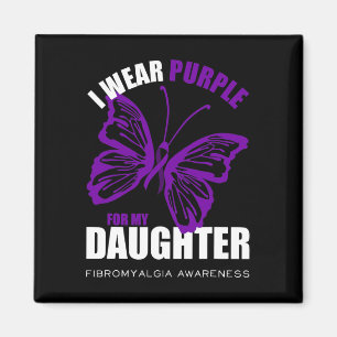 Fibromyalgia Awareness Butterfly Purple Ribbon  Magnet