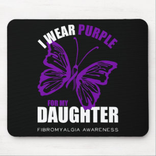 Fibromyalgia Awareness Butterfly Purple Ribbon  Mouse Mat