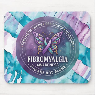 Fibromyalgia Awareness Butterfly Ribbon Mouse Mat