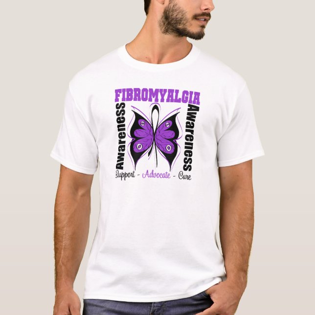 Fibromyalgia Awareness Butterfly T-Shirt (Front)