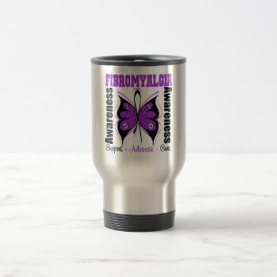 Fibromyalgia Awareness Butterfly Travel Mug