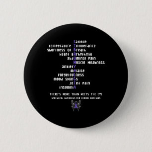 Fibromyalgia Awareness Chronic Illness Gift 6 Cm Round Badge