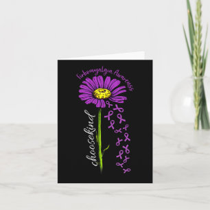 Fibromyalgia Awareness Daisy Flower Falling Ribbon Card