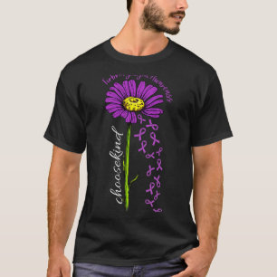Fibromyalgia Awareness Daisy Flower Falling Ribbon T-Shirt