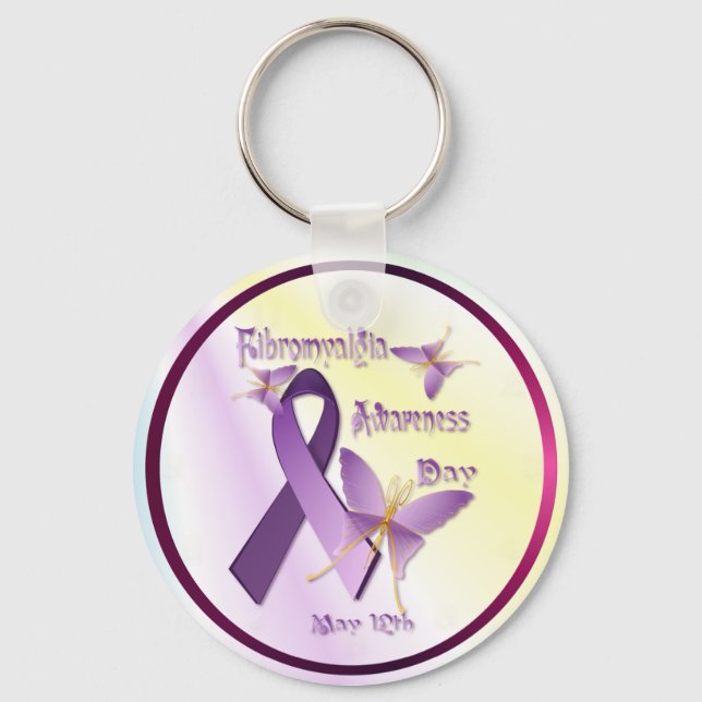 Fibromyalgia Awareness Day Keychain (Front)