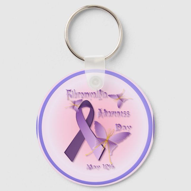 Fibromyalgia Awareness Day Keychain (Front)