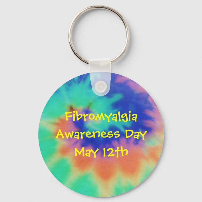 Fibromyalgia, Awareness Day, May 12th-Keychain Key Ring (Front)