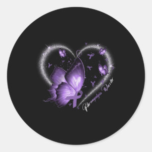 Fibromyalgia Awareness Day Warrior Survivor Butter Classic Round Sticker