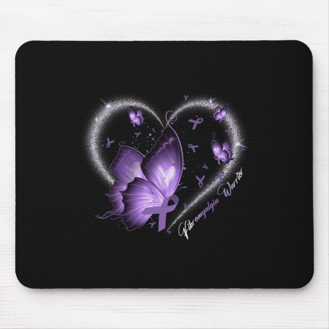 Fibromyalgia Awareness Day Warrior Survivor Butter Mouse Mat (Front)