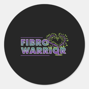 Fibromyalgia Awareness Fibro Warrior Graphic Heart Classic Round Sticker