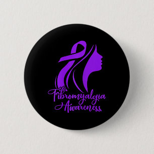 Fibromyalgia Awareness Fibro Warrior Purple Ribbon 6 Cm Round Badge