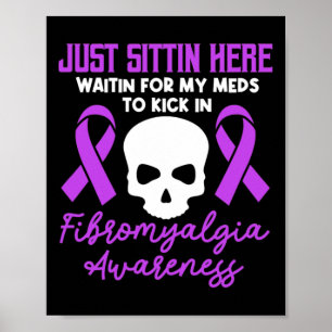 Fibromyalgia Awareness Fibro Warrior Purple Ribbon Poster