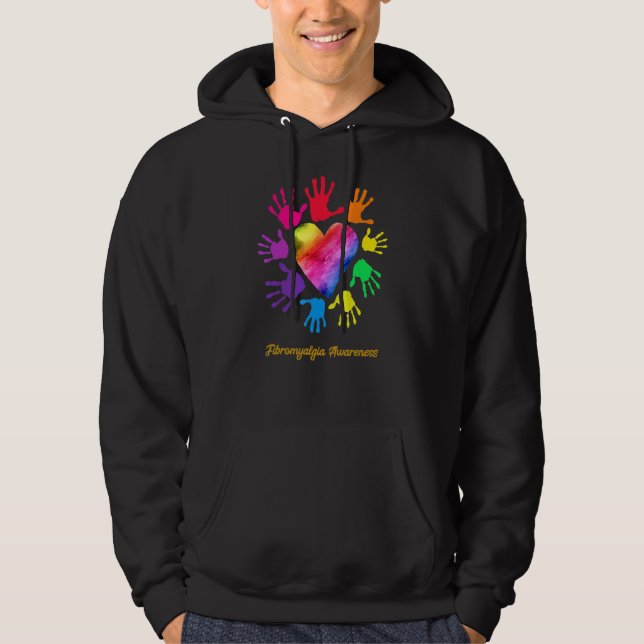 Fibromyalgia Awareness Hands Fibromyalgia Hoodie (Front)