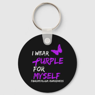 Fibromyalgia Awareness I Wear Purple For Myself 7 Key Ring