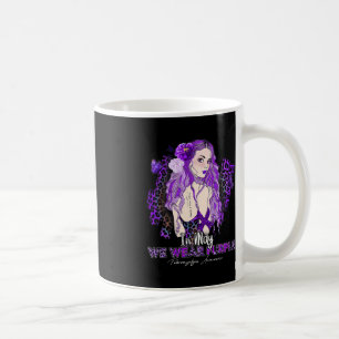 Fibromyalgia awareness in may we wear purple ribbo coffee mug