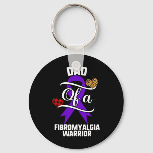Fibromyalgia Awareness Leopard Buffalo Plaid Famil Key Ring