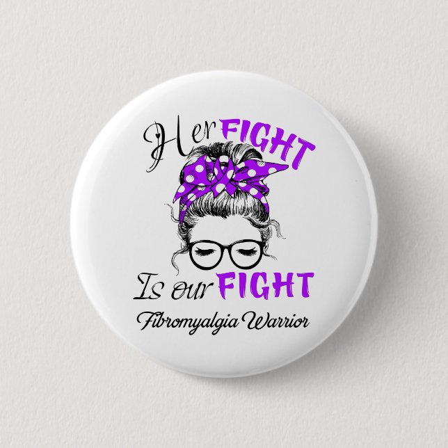 Fibromyalgia Awareness Month Ribbon Gifts 6 Cm Round Badge (Front)
