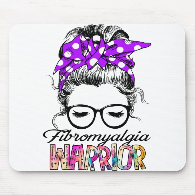 Fibromyalgia Awareness Month Ribbon Gifts Mouse Mat (Front)