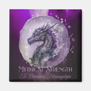 Fibromyalgia Awareness Mythical Strength Dragon Magnet