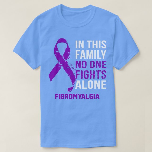 Fibromyalgia Awareness No One Fights Alone Hope Fo T-Shirt (Design Front)