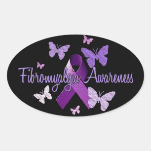 Fibromyalgia Awareness Oval Sticker