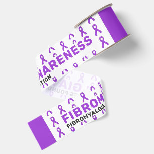 Fibromyalgia Awareness Pattern Ribbon Grosgrain Ribbon