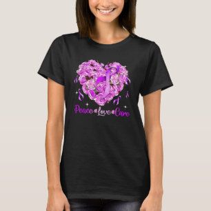 Fibromyalgia Awareness Peace Love Cure Women T-Shirt