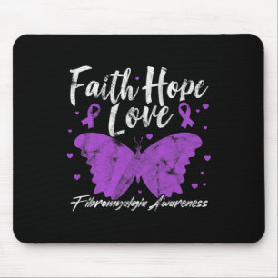 Fibromyalgia Awareness Purple Butterfly Fibro Warr Mouse Mat