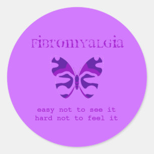 Fibromyalgia Awareness Purple Butterfly Stickers