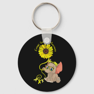 Fibromyalgia Awareness Purple Ribbon Glasses Key Ring