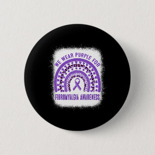 Fibromyalgia Awareness Purple Ribbon Rainbow  6 Cm Round Badge