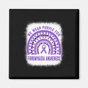 Fibromyalgia Awareness Purple Ribbon Rainbow  Magnet