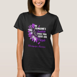 Fibromyalgia Awareness Purple Ribbon Sunflower T-Shirt
