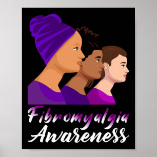 Fibromyalgia Awareness Purple Women Support 1 Poster