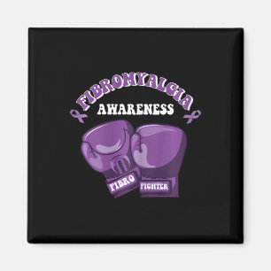 Fibromyalgia Awareness Ribbon Boxing Gloves Fibro Magnet