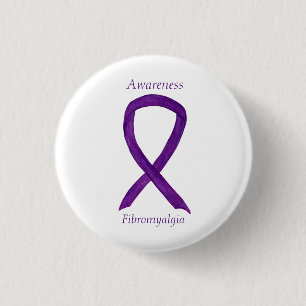 Fibromyalgia Awareness Ribbon Custom Art Pin