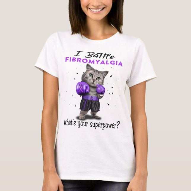 Fibromyalgia Awareness Ribbon Support Gifts T-Shirt (Front)