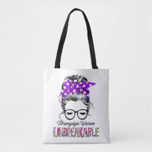 Fibromyalgia Awareness Ribbon Support Gifts Tote Bag