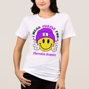 Fibromyalgia Awareness Ribbon Support Gifts Tri-Blend Shirt