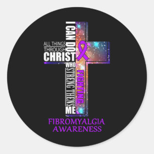 Fibromyalgia Awareness Shirt - Christmas Gift Shir Classic Round Sticker