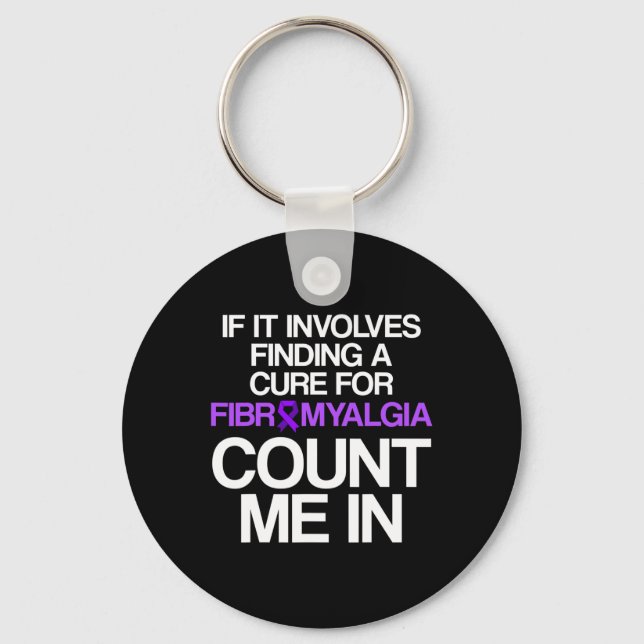 Fibromyalgia Awareness Survivor Finding Warrior 1  Key Ring (Front)