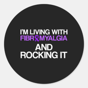 Fibromyalgia Awareness Survivor Living Warrior Classic Round Sticker