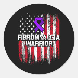 Fibromyalgia Awareness Survivor Proud Warrior  Classic Round Sticker