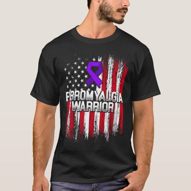 Fibromyalgia Awareness Survivor Proud Warrior  T-Shirt (Front)