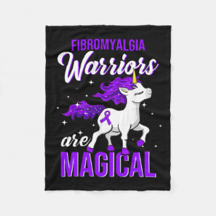 Fibromyalgia Awareness Warrior Fun Unicorn Fleece Blanket
