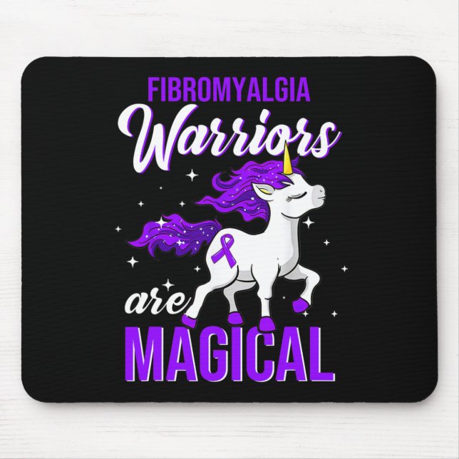 Fibromyalgia Awareness Warrior Fun Unicorn  Mouse Mat (Front)