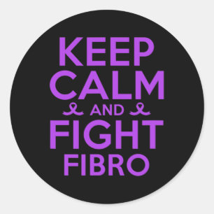 Fibromyalgia Awareness Warrior Keep Calm And Fight Classic Round Sticker